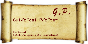 Gulácsi Péter névjegykártya
