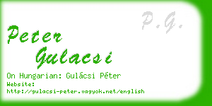 peter gulacsi business card
